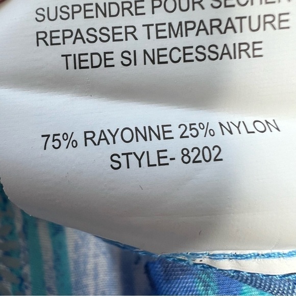 SOUTHERN LADY Aqua Blue Floral Long Sleeve Button Down Blouse Jacket Size L - Picture 16 of 16